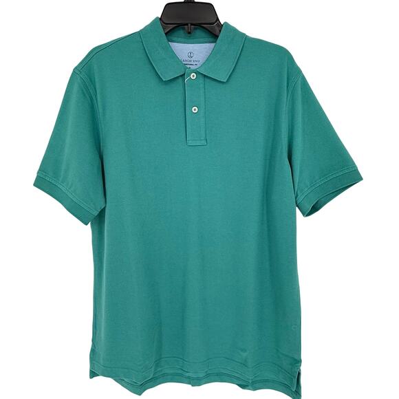 Land's End Men's Short Sleeve Cotton Supima Polo Shirt - Picture 1 of 5